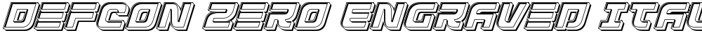 Defcon Zero Engraved Italic