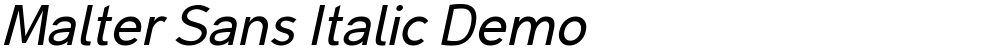 Malter Sans Italic Demo