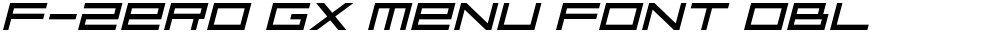 F-Zero GX Menu Font Obl