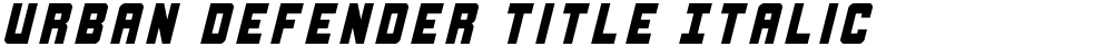 Urban Defender Title Italic
