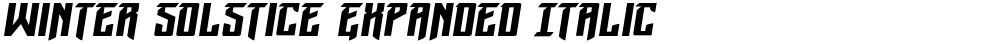 Winter Solstice Expanded Italic