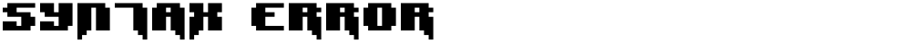 Syntax Error