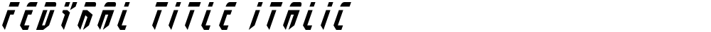Fedyral Title Italic