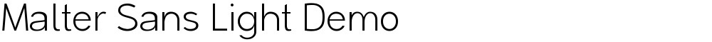Malter Sans Light Demo