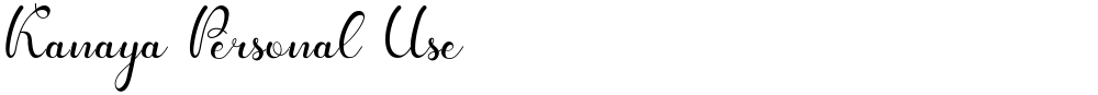 Kanaya Personal Use