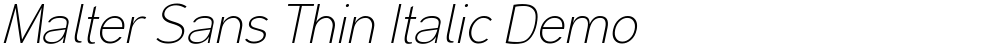 Malter Sans Thin Italic Demo